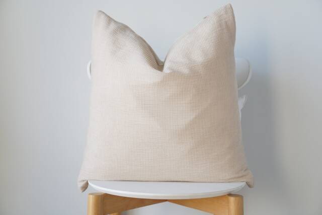 Neutral Striped Pillow Cover - image 1
