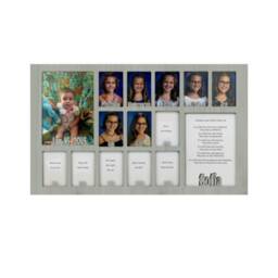 School Years Picture Insert - No Frame - Personalized With Any Name & Date 10 Color Choices Graduation Frame 12x20 Light Gray - thumbnail 1