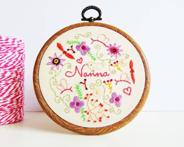 Unique Gift For Her, Colourful Wall Art, Unusual Gifts, Fun Gift, Gifts Women, Personalised Embroidery Hoop Art - image 1