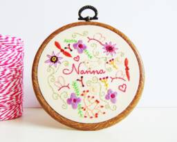 Unique Gift For Her, Colourful Wall Art, Unusual Gifts, Fun Gift, Gifts Women, Personalised Embroidery Hoop Art - thumbnail 1
