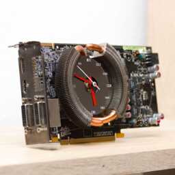 Desk Clock For Geeky Office - Recycled Black Graphics Card - thumbnail 2