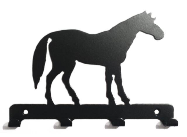 standing Horse Silhouette Key Hook Rack - Metal Wall Art