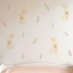 Sweet Bunny & Leaf Nursery Wall Stickers - thumbnail 2