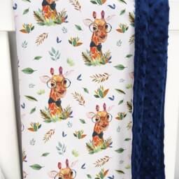 Giraffe Baby Boy Minky Blanket - thumbnail 2