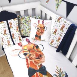 Giraffe Baby Boy Minky Blanket - thumbnail 3