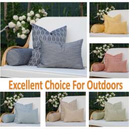 Water Repellent Outdoor Pillow Cover, Patio Sofa Cushion Cover Only Or With Insert, Custom Sizes - thumbnail 4