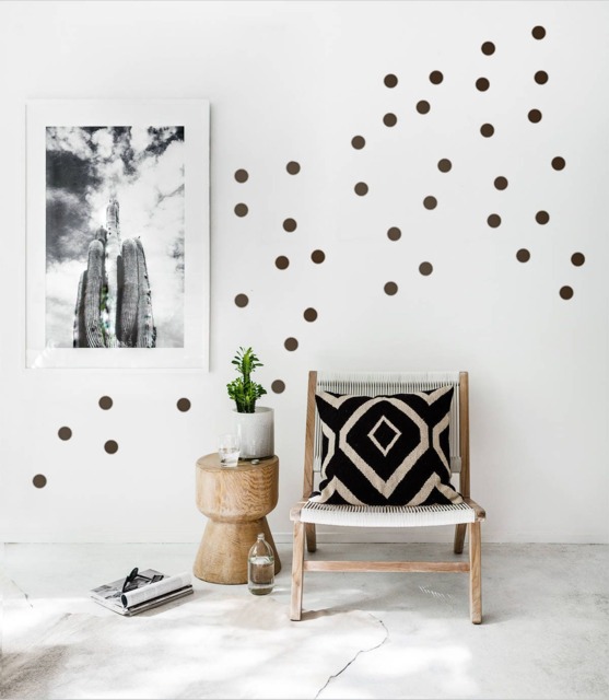 Wall Decals Black Polka Dots For Home Decor, Sticker Grey, Selectable Dot Sizes Are 1'' 1, 2'' 1, 6'' 2'' & 4'', Peel Stick - image 1