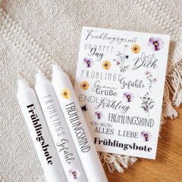 Candle Tattoos Various Motifs - Water Slide Film Decorating Candles Sayings Easter Spring Flowers - thumbnail 3