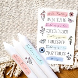 Candle Tattoos Various Motifs - Water Slide Film Decorating Candles Sayings Easter Spring Flowers - thumbnail 1