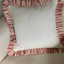 Tiger Blue Designer Fabric Totty Red & Pink Frilled Cushion Cover 45cm Made To Order - thumbnail 3
