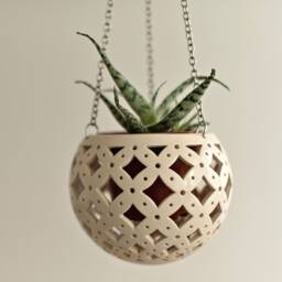 Moroccan Hanging Planter Geometric Ceramic Plant Pot Or Candle Holder - thumbnail 1