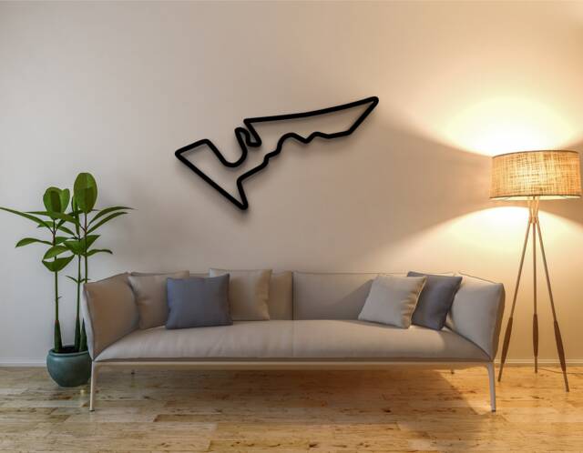 Circuit Of Americas Race Track Formula 1 in 3D Black Acrylic Motogp Wall Art Laser Cut - Ferrari Porsche Bmw Mercedes - image 1