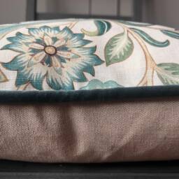 William Morris Wilhelmina Luxury Designer Fabric Vintage Blue Floral Cushion Pillow Cover - thumbnail 3