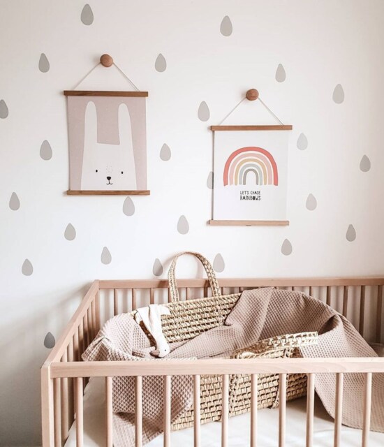 Raindrop Wall Stickers, Nursery Decals, Stickers For Nursery, Childrens Kids Art - image 1