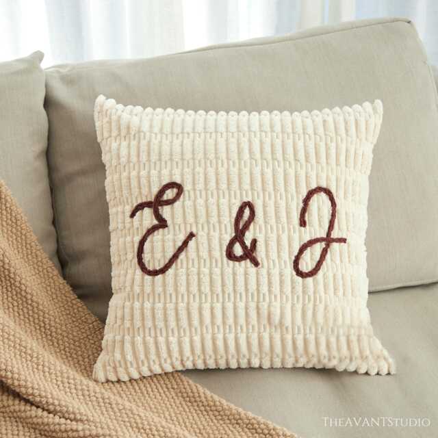 Custom Name Pillowcase Embroidered Chenille Lumbar Cover Throw Cushion Anniversary Gift Mother's Day Only - image 1