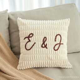 Custom Name Pillowcase Embroidered Chenille Lumbar Cover Throw Cushion Anniversary Gift Mother's Day Only