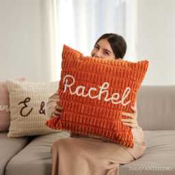 Custom Name Pillowcase Embroidered Chenille Lumbar Cover Throw Cushion Anniversary Gift Mother's Day Only - thumbnail 3