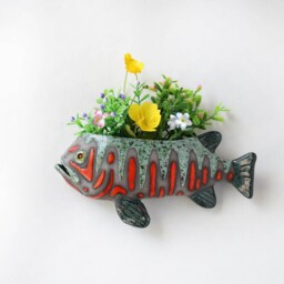 Handmade Ceramic Fish Wall Vase Home Garden Decor - Made To Order - thumbnail 2