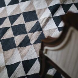 Dunes Flatwoven Wool Kilim Rug Oriental Turkish Area Accent Rug Runner Dark Gray Beige Off White Living Room 2x3 3x5 8x10 Southwestern - thumbnail 1