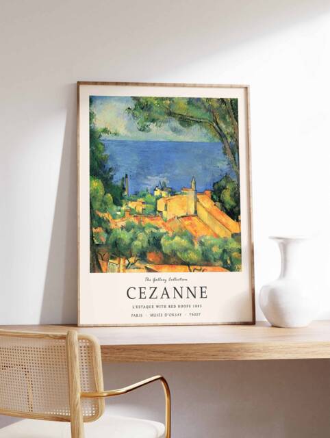 Paul Cezzane Exhibition Print, L'estaque With Red Roofs, Art Poster, Landscape & Scenery Decor, Gift, Floral Wall - image 1