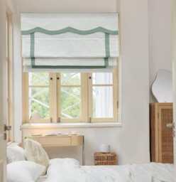 85 Colors Custom Roman Shades With Waved Valance, Shade With Chain System, Window Blind, Cotton Blend Roman Blind Border Trim