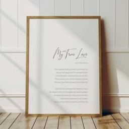 My True Love Print - Sir Philip Sidney Poem Romantic Wall Art Wedding Or Anniversary Gift Marriage Ceremony Reading Unframed - thumbnail 4