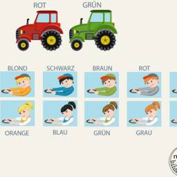 Tractor With Trailer Large Wall Decal, Customizable - Farm-Themed Children's Room Sticker Hand-Drawn, Made in Germany - thumbnail 3