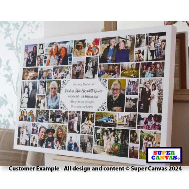 Funeral Celebration Of Life Mum Dad Son Brother Sister Child Wife Husband Memorial Picture Photo Easel Display Board Framed Canvas Print - image 1