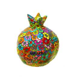Polymer Clay Pomegranate Artwork Vibrant Jewish Symbol Art - thumbnail 3