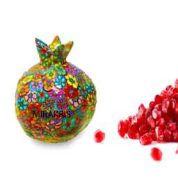 Polymer Clay Pomegranate Artwork Vibrant Jewish Symbol Art - thumbnail 2