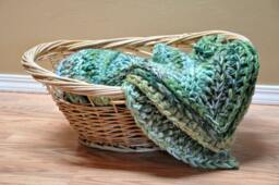 Handmade Crochet Throw Blanket Forest Stream Design - 50x70 - thumbnail 3