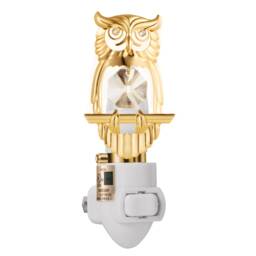 24K Gold Plated Owl Handcrafted Luxury Night Light Decorated Swarovski Crystals Bedroom Bathroom Kids Room Kitchen Gift Premium Decor