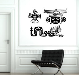 Wall Decal Indian Mexican Animal Ornament Cool Mural Vinyl 1854Dz - thumbnail 1