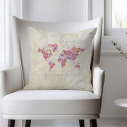 Personalised Travel Travelling Floral World Map Sherpa Fleece Blanket - thumbnail 2