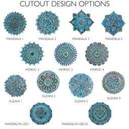 35 Turquoise Ceramic Tile Circles, Outdoor Wall Art Decor - thumbnail 2