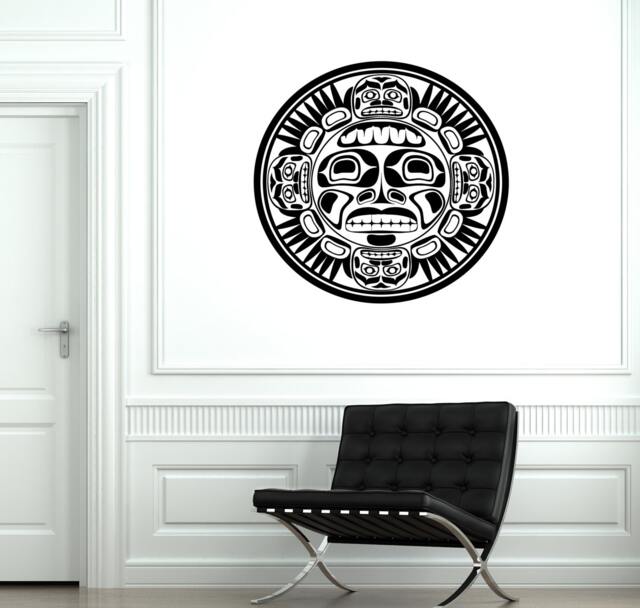 Wall Decal Mask Indian Ornament Tribal Mural Vinyl Sticker 1878Dz - image 1