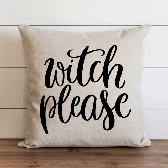 Halloween Pillow Cover // Witch Please Autumn Thanksgiving Home Decor Fall Farmhouse - image 1