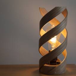 steam Bent Wood Spiral Table Lamp - thumbnail 2