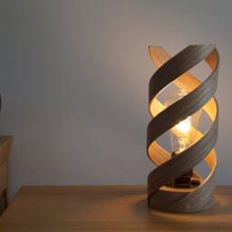 steam Bent Wood Spiral Table Lamp - thumbnail 4