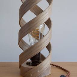 steam Bent Wood Spiral Table Lamp - thumbnail 3