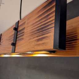 Rustic Wood Beam Chandelier With Spotlights Farmhouse Lighting - thumbnail 3