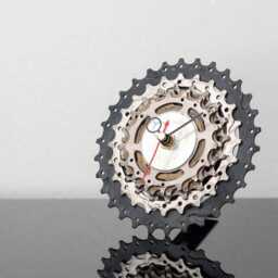 Cool Desk Clock Made Out Of Bike Gears, Gift Idea For Cyclist Boyfriend, Husband, Brother Or Father, Industrial Office Decor Him - thumbnail 2