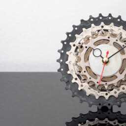Cool Desk Clock Made Out Of Bike Gears, Gift Idea For Cyclist Boyfriend, Husband, Brother Or Father, Industrial Office Decor Him - thumbnail 3
