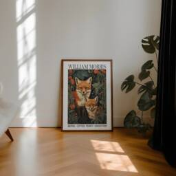 William Morris Style Fox Print Vintage Woodland Nature Art - thumbnail 3