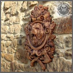 Viking Bear Wood Carving, Norse Pagan Wall Decor - thumbnail 3
