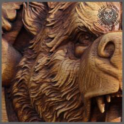 Viking Bear Wood Carving, Norse Pagan Wall Decor - thumbnail 4