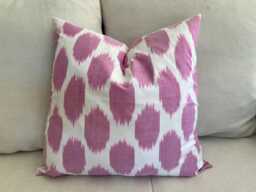 Silk Waterwave Taffeta Ikat Pink Cushion Cover 45 X 45cm