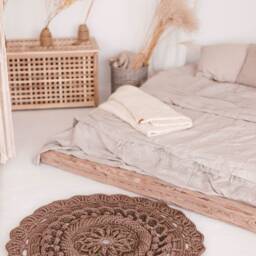 Handmade Crochet Rug Coconut Brown Polyester Rope - thumbnail 4