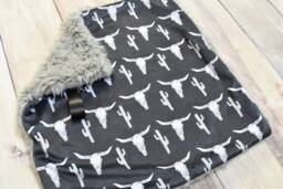 Cowboy Lovey - Longhorn Mini Baby Blanket Western Minky Gift - thumbnail 1