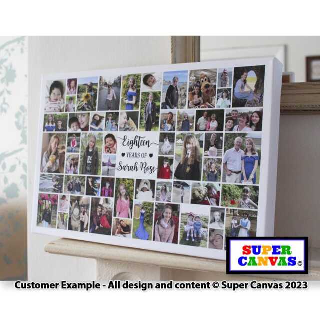 Happy 18Th Birthday Personalised Picture Photo Party Display Board Framed Canvas Print Daughter Son Sister Brother Friend Gift - image 1